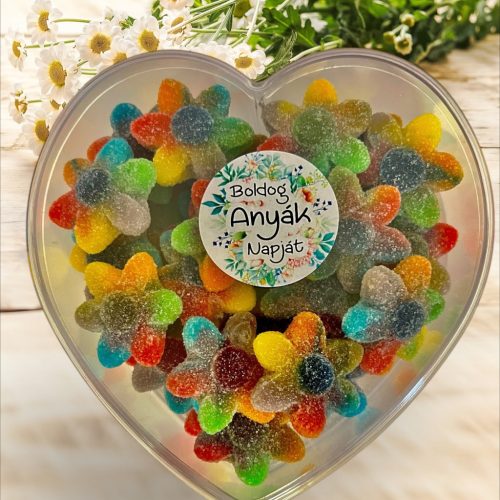 Cukrozott SZIRVÁNY virágok szívbe zárva  