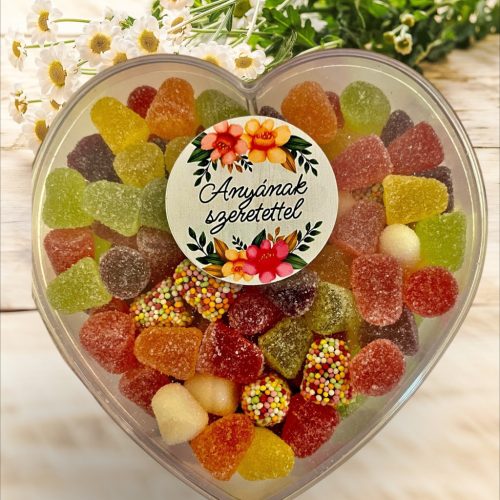  Lágy cukrozott gumicukor bonbon szívbe zárva 